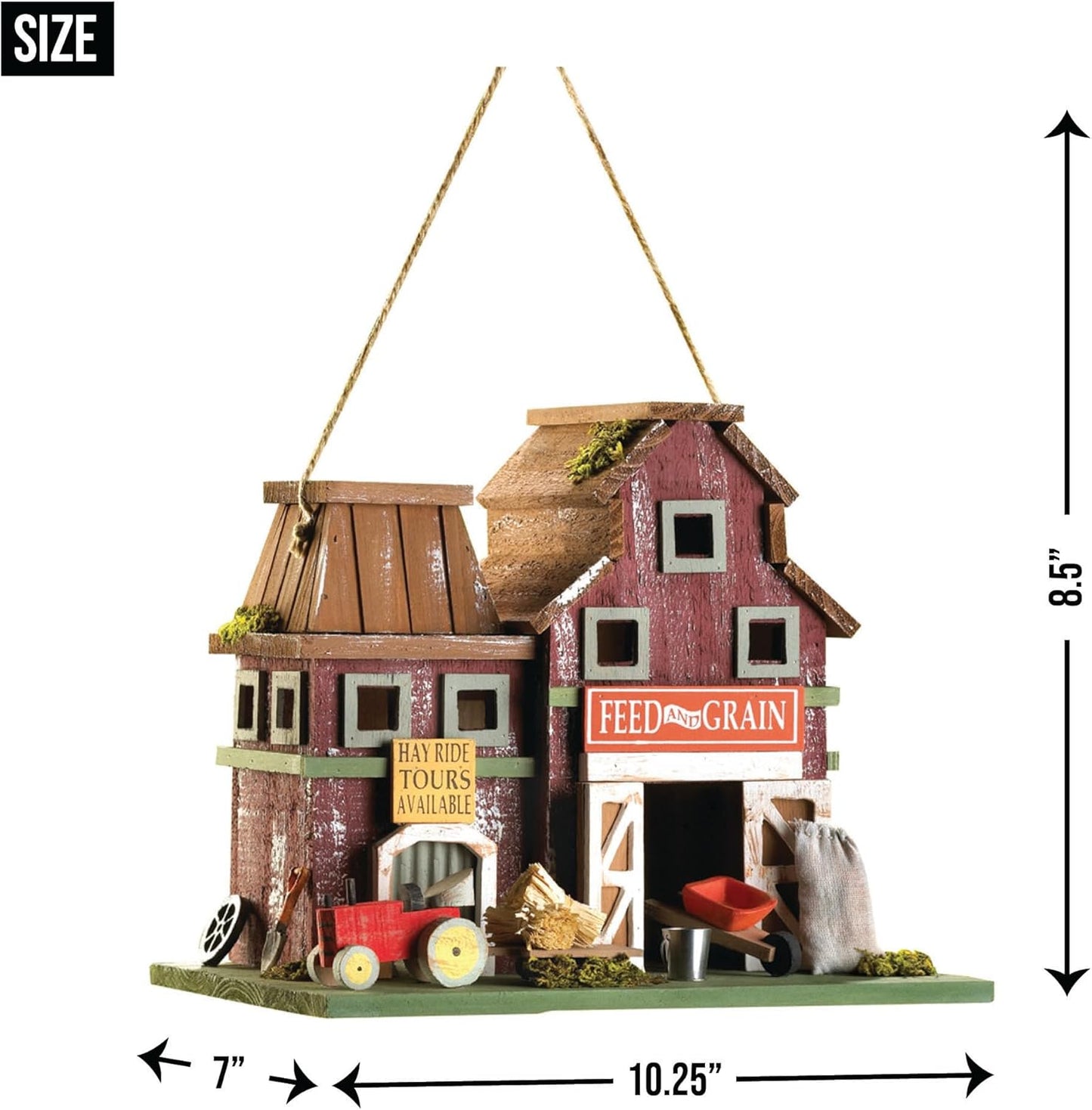 Gifts & Decor Country Farmstead Rustic Barnyard Wooden Bird House