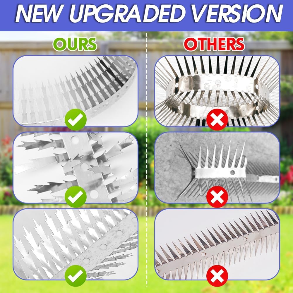 80 inches Bird deterrents for Outside and cat Spikes，Suitable for Pige