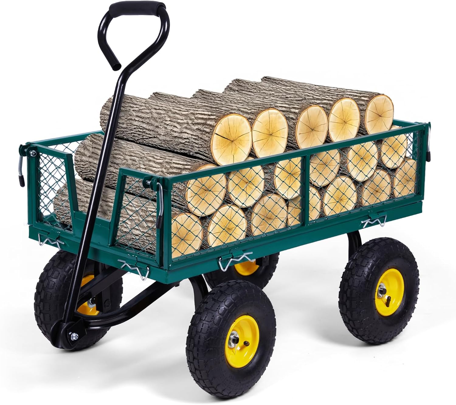 Backyard Expressions Heavy-Duty Steel Garden Cart – 400 lb Capacity, R