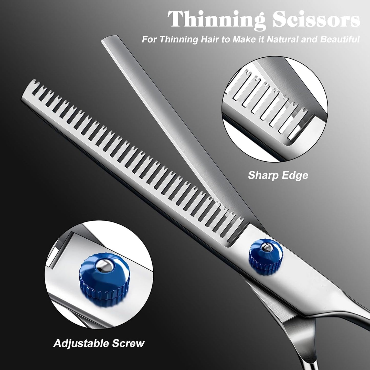 Professional 4 in 1 Dog & Cat Grooming Scissors Kit with Safety Round 
