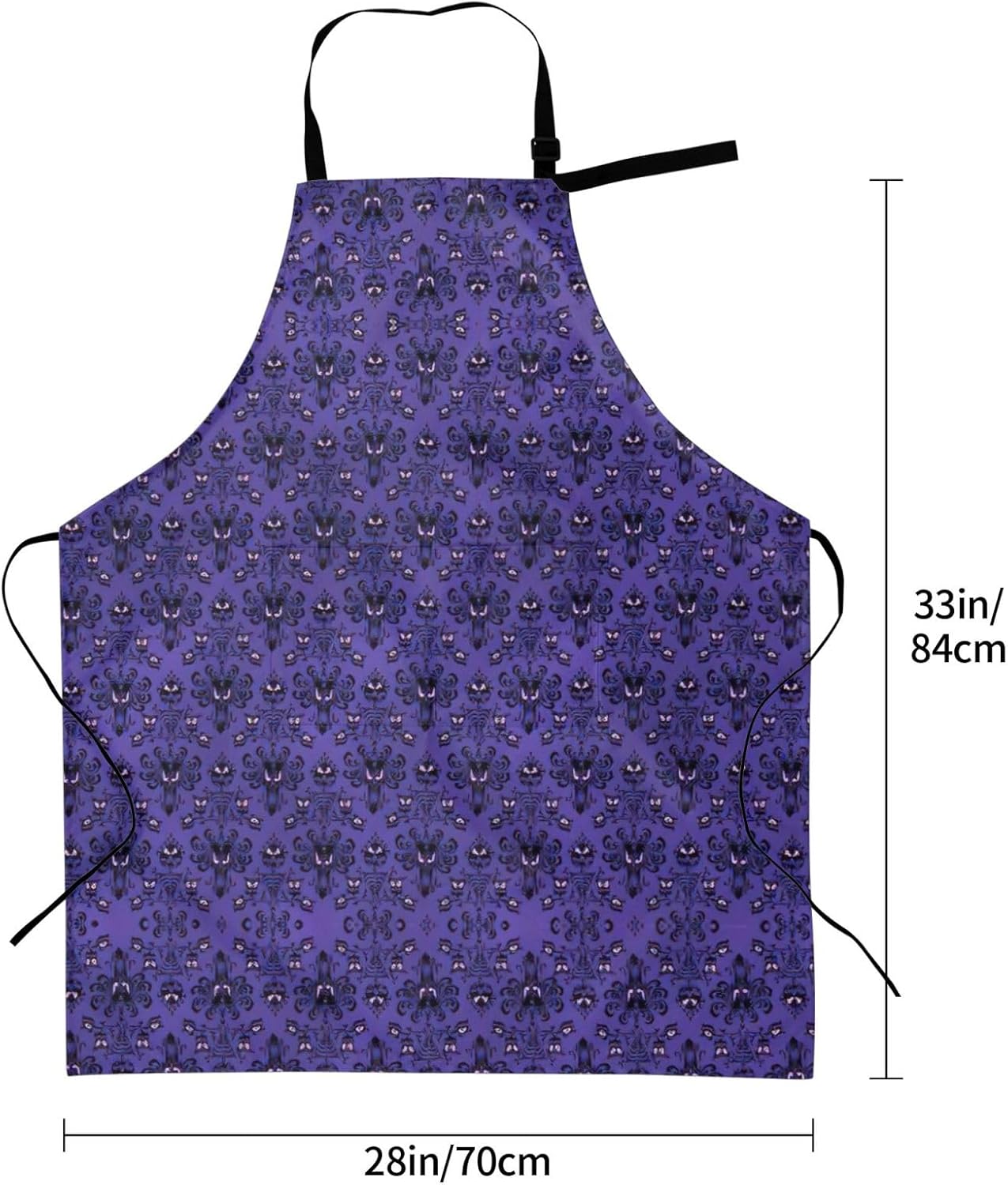 Haunted Mansion Print 28x33 In Adult Kitchen Apron with Pockets Versatile Chef Smock for Cooking Baking