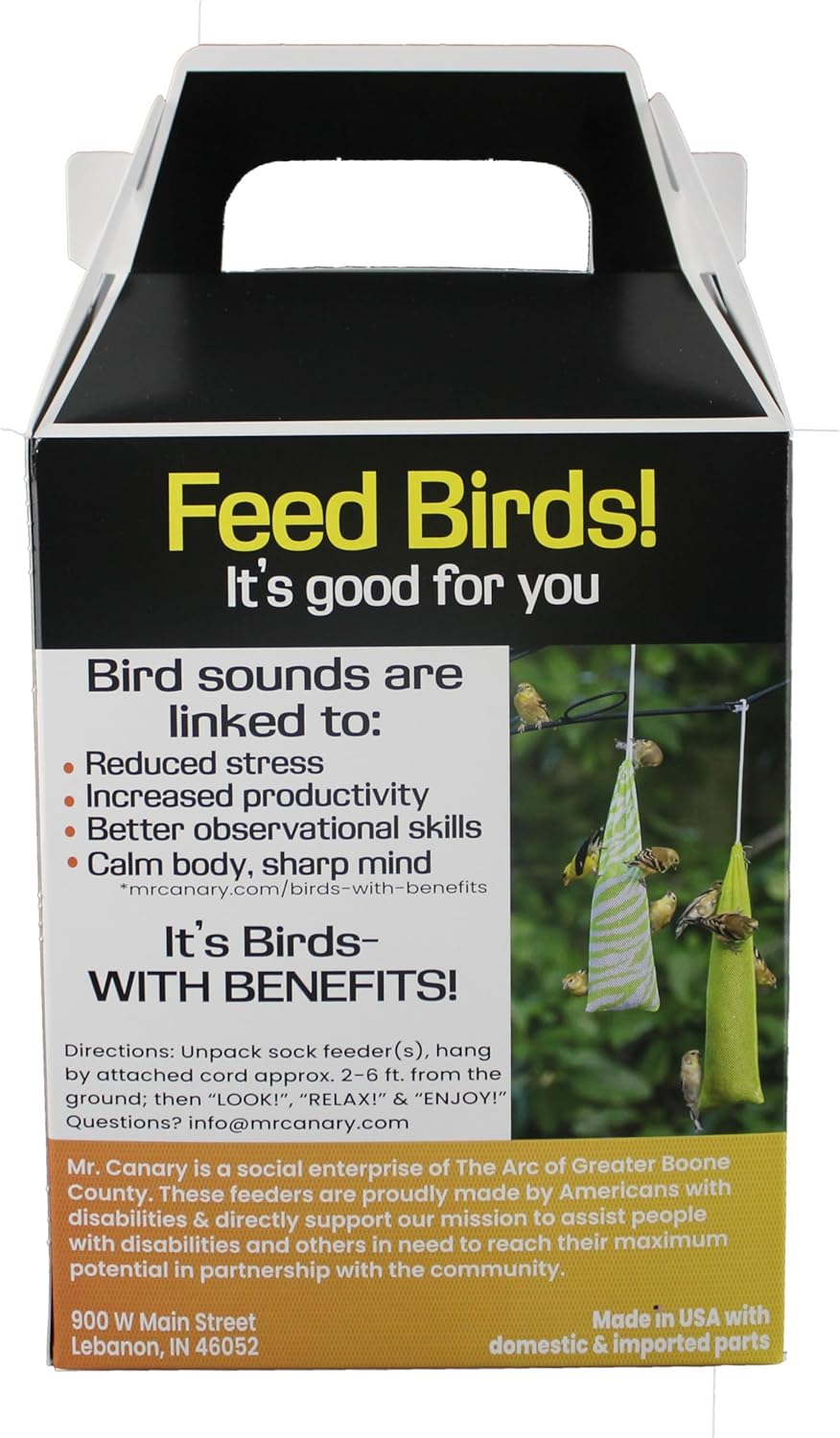 Mr. Canary Yellow 'Pair of Socks' Finch Sock Feeders, 2pk, Seed-Filled