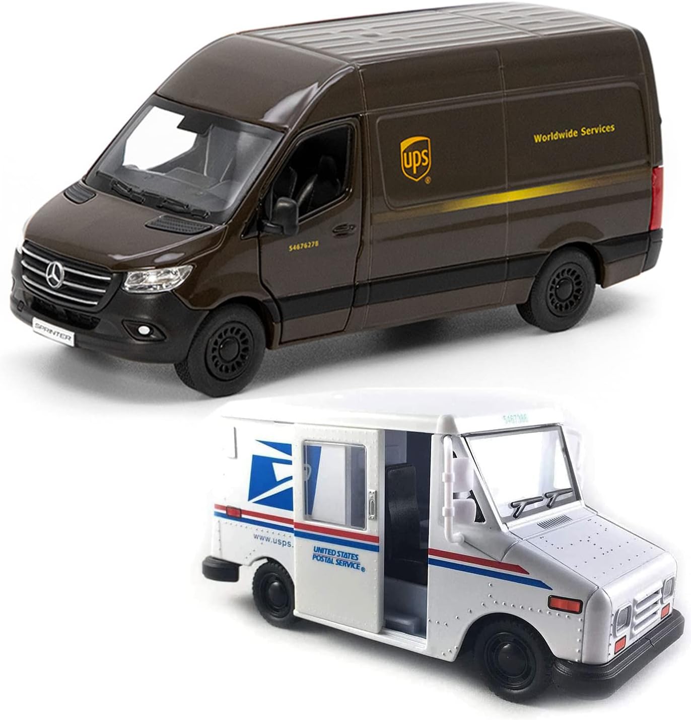 KiNSMART - UPS Mercedes-Benz Sprinter + United States Postal Mail Truc