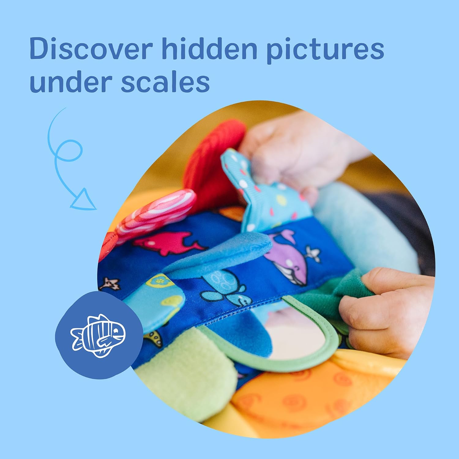 Melissa & Doug K’s Kids, Flip Fish Stuffed Animal, Soft Baby Book, Mul