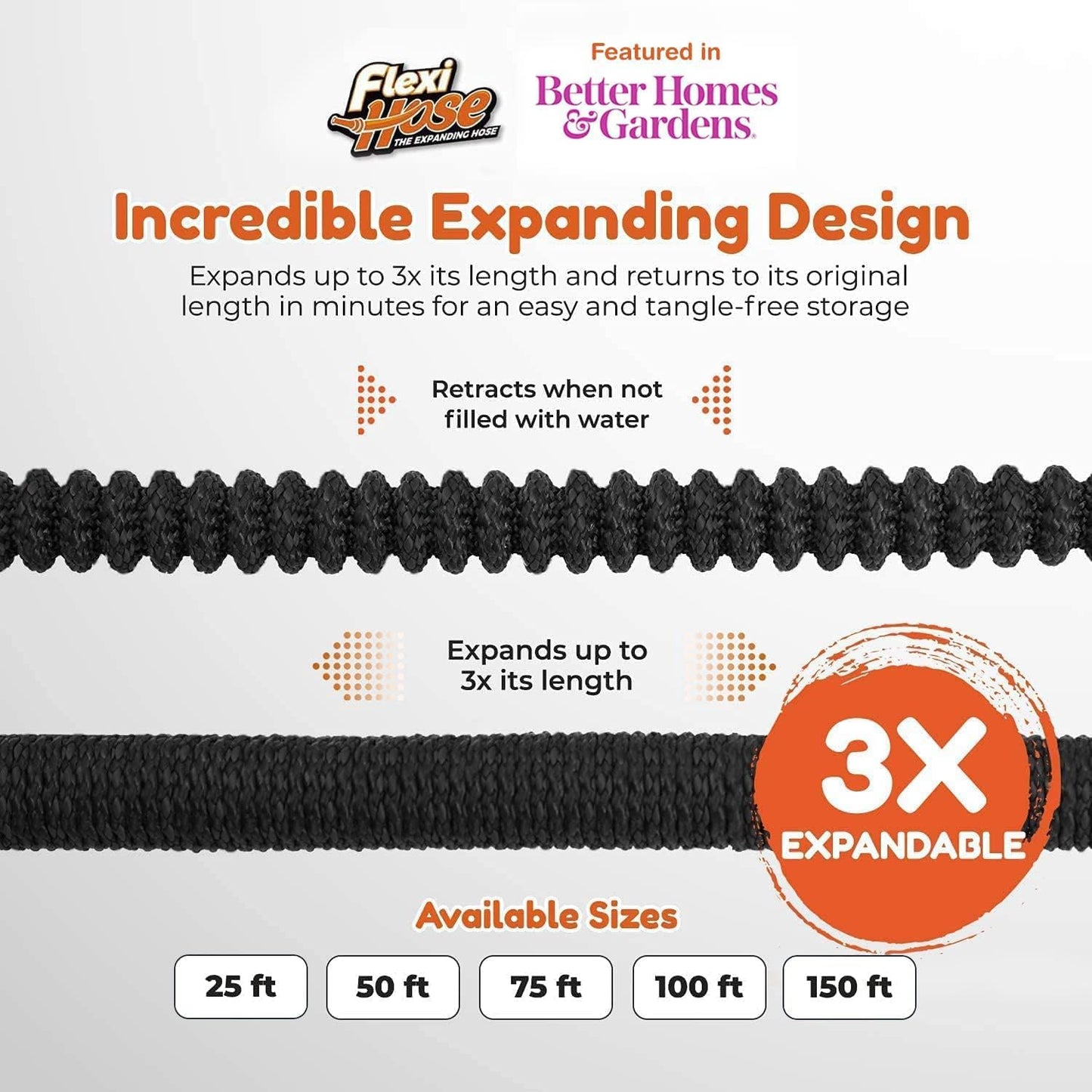 Flexi Hose PLUS with 8 Function Nozzle Expandable Garden Hose, Lightwe