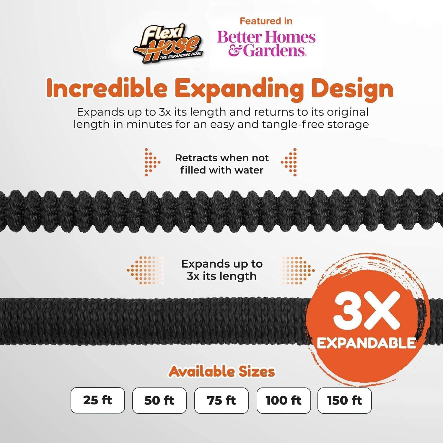 Flexi Hose PLUS with 8 Function Nozzle Expandable Garden Hose, Lightwe