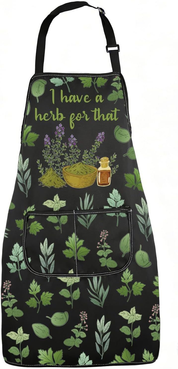 AKTAP Herb Apron Botanical Gift Herbalist Gifts Botanical Plant Lover Gifts I Have A Herb For That Botanical Garden Gardening Apron