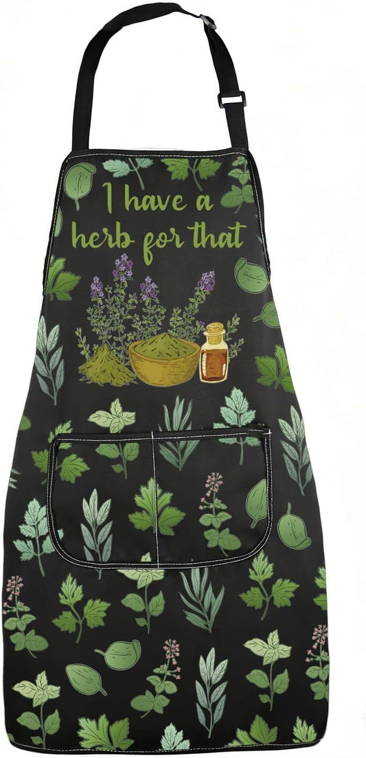 AKTAP Herb Apron Botanical Gift Herbalist Gifts Botanical Plant Lover Gifts I Have A Herb For That Botanical Garden Gardening Apron