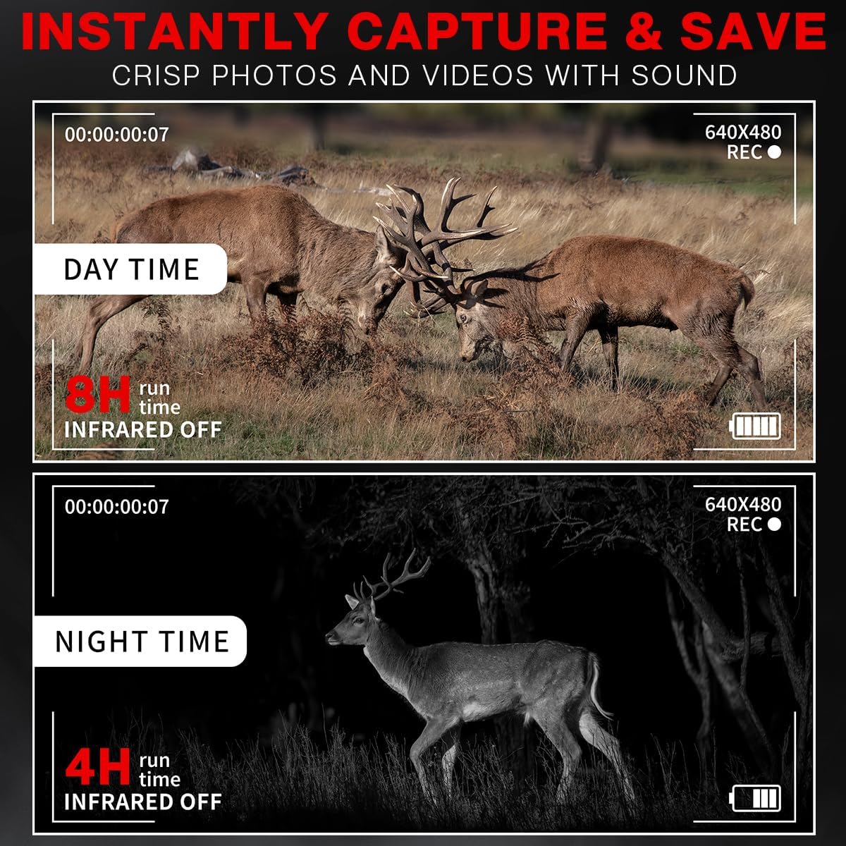 Pro Night Vision Binoculars, Digital Infrared, 4" Screen, 2X Zoom, Essential Outdoor Deer Hunting Accessories, Tactical Gear, Security Goggles, 32GB Card, Multifunction Card Reader, Case