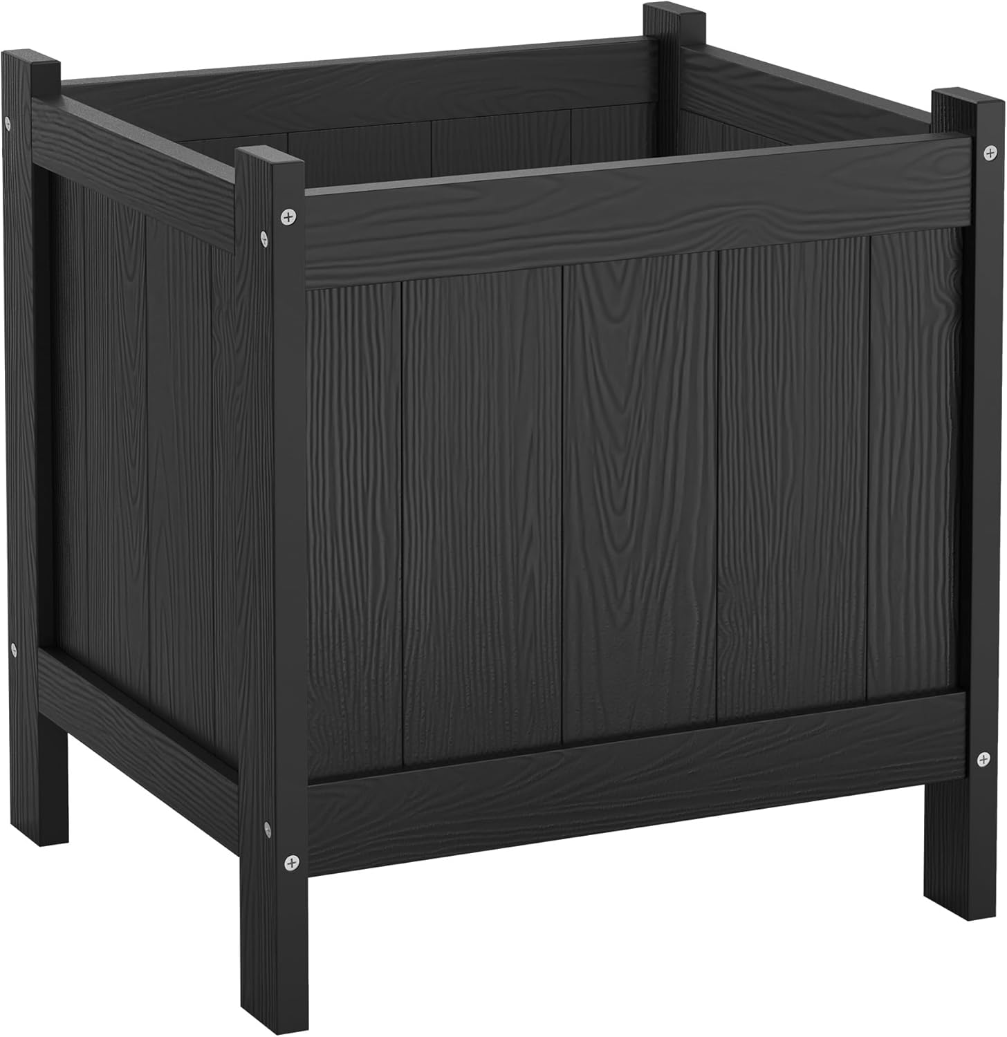 LUE BONA Outdoor Plant Pots, 13.7" x 12.5" x 14.5" HDPS Flower Pots wi