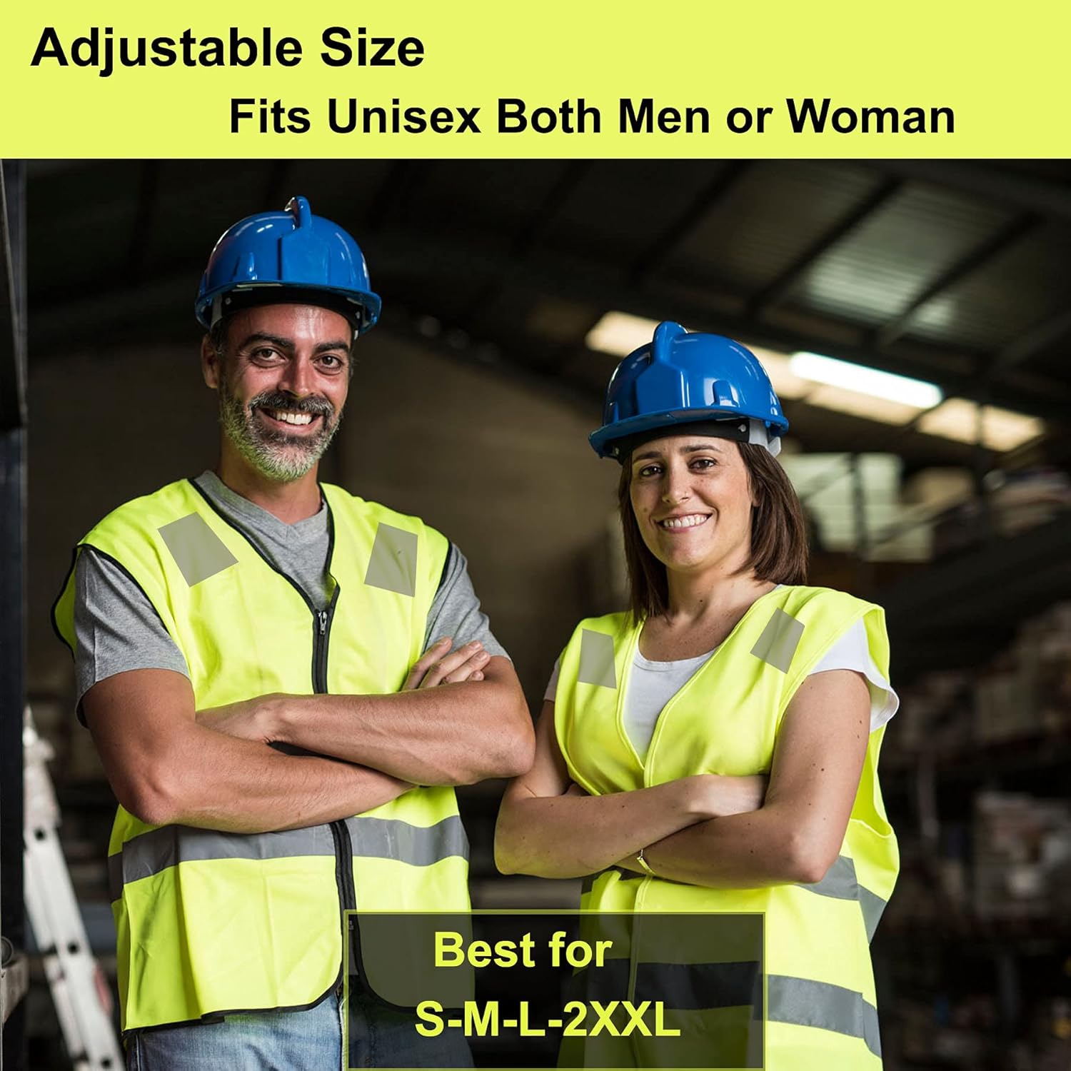 Safety Vests 10 Pack - Yellow Reflective High Visibility Construction 