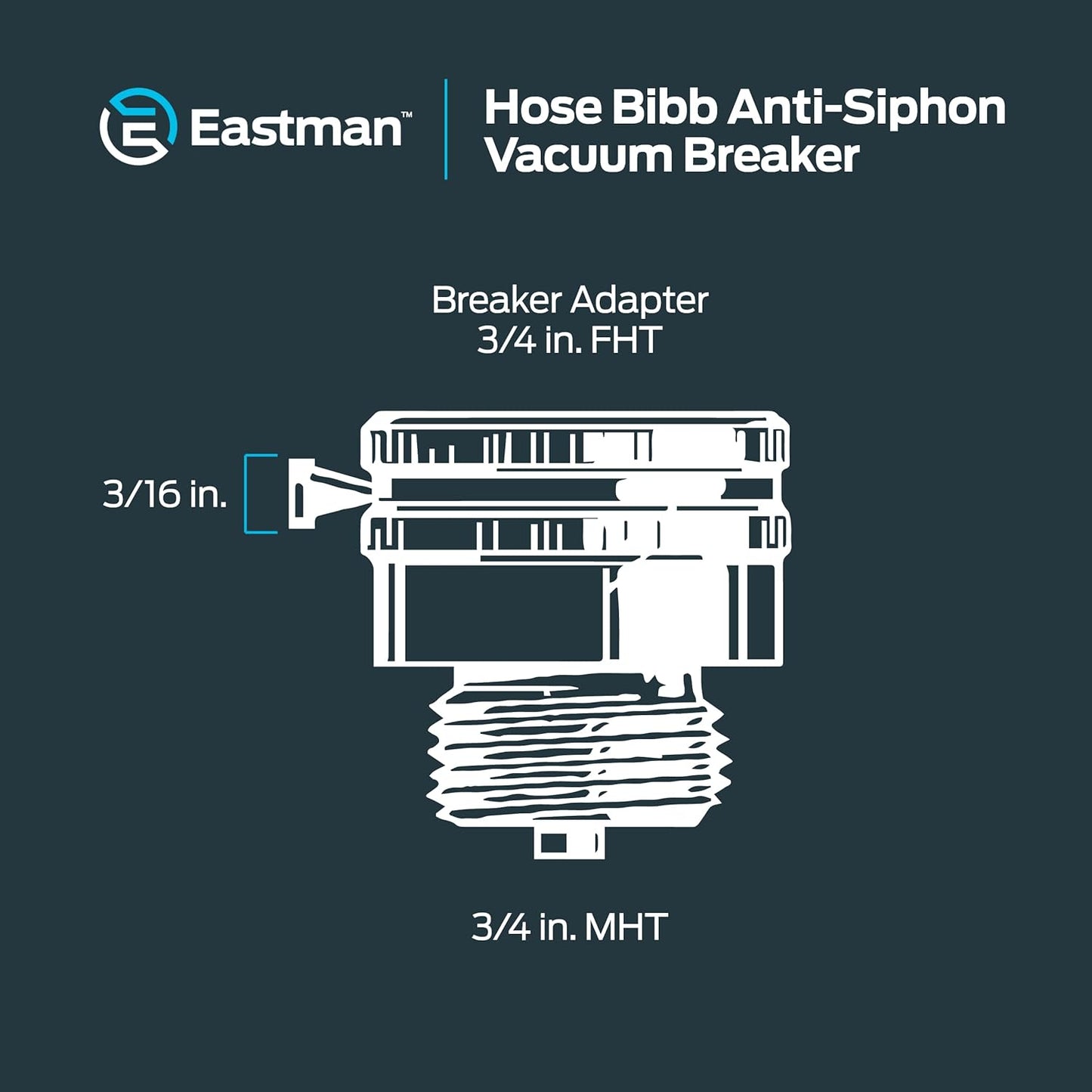 Eastman 3/4 Inch FHT x 3/4 Inch MHT Hose Bibb Anti Siphon Vacuum Break