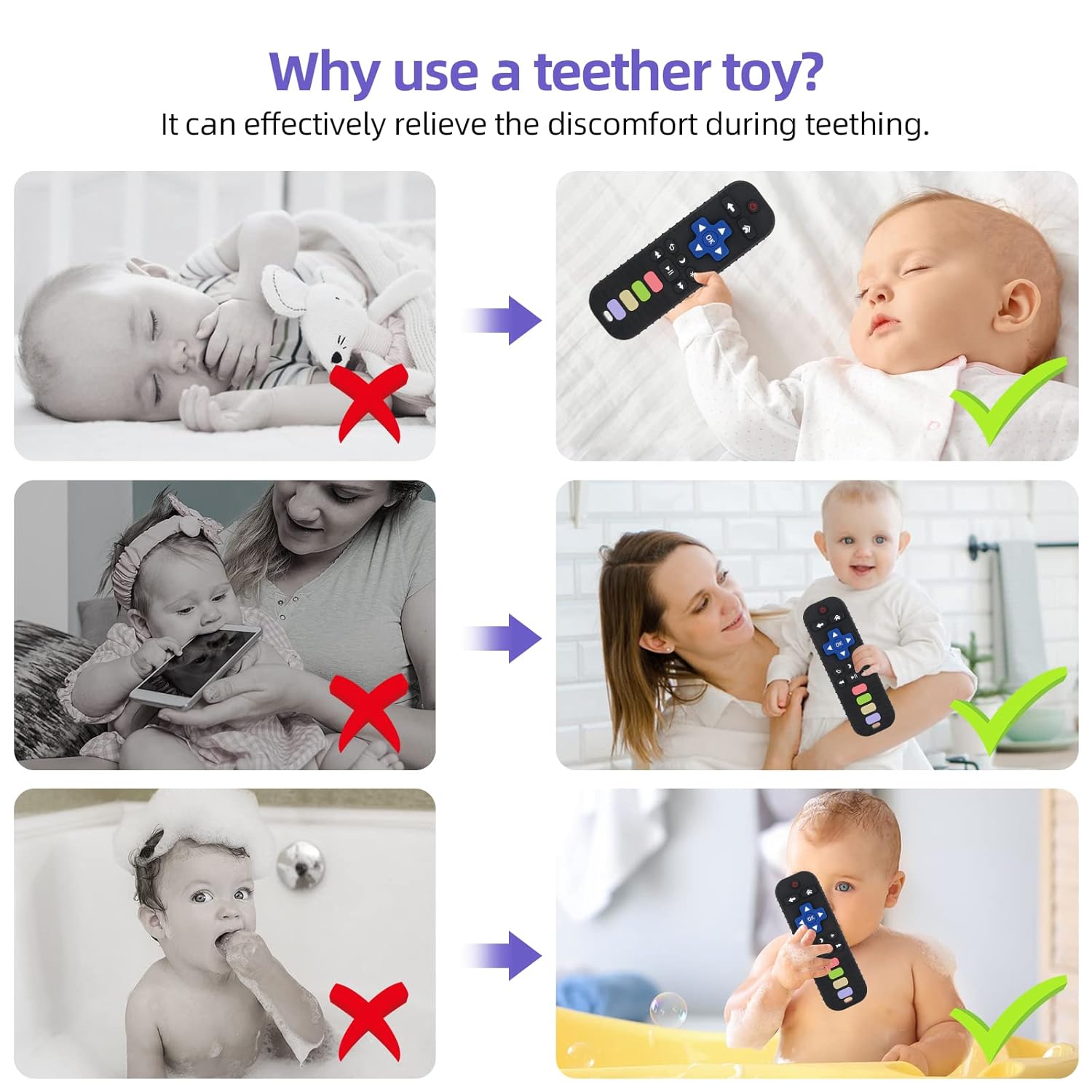 Chuya Baby Teether Toy Chew Toys for Babies 3-24 Months TV Remote Cont