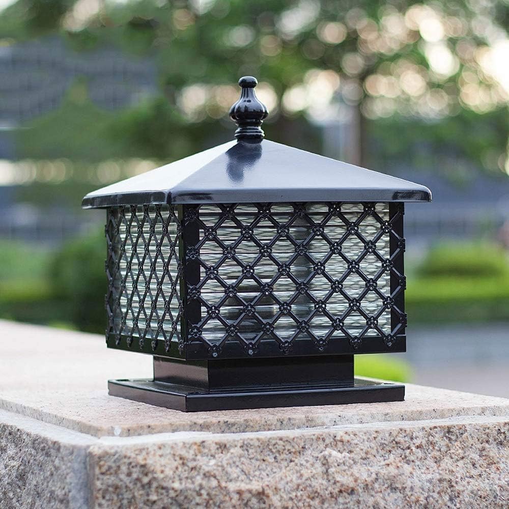Outdoor Waterproof Post Cap Lights Wall Courtyard Gate Lamp Retro Villa Garden Landscape Door Solar Column Head Porch Patio Pillar Street Lantern Table Light