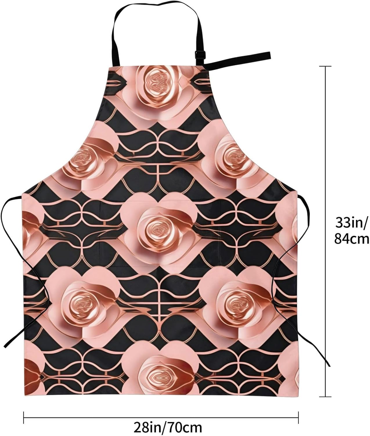 Rose Gold Pattern Backgrounds print Waterproof chef's apron with pocket apron for kitchen cooking baking barbecue and gardening