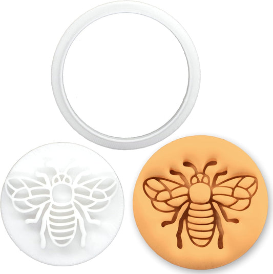 BAKERLOGY Realistic Bee Mini Cookie Cutter & Stamp – Botanical Baking 