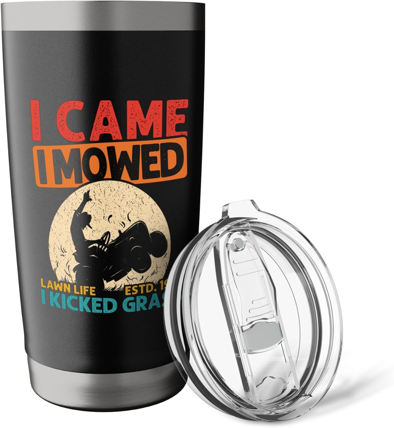 I CAME I MOWED LAWN LIFE ESTD. 1975 I KICKED GRASS Stainless Steel Insulated Tumbler