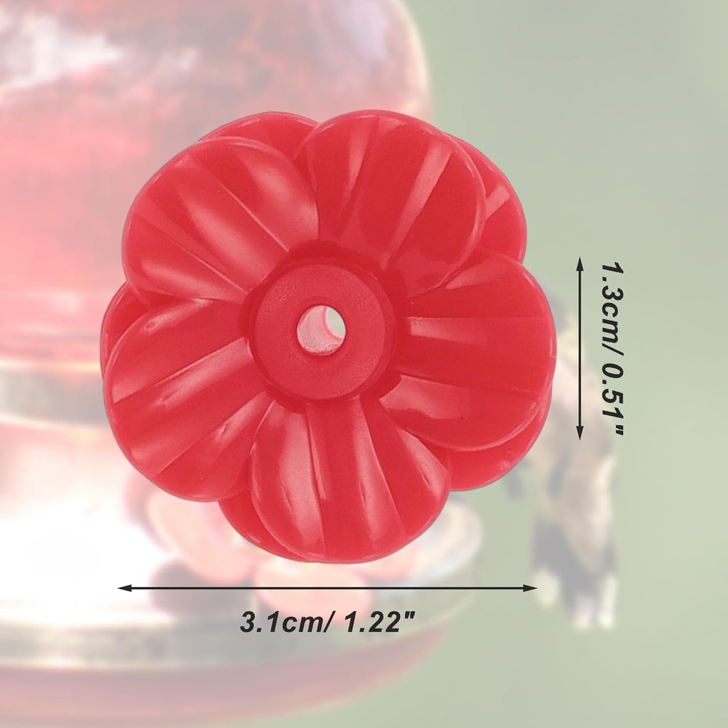 30 Pcs Hummingbird Feeder Parts, Replacement Flowers for Hummingbird Feeder, Pet Hummingbird Feeder, Plastic Components, Red, Attracts Hummingbirds