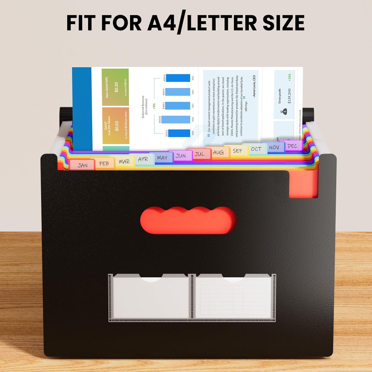 Sooez 24 Pockets Expanding File Folder with Blank Labels, According Fi