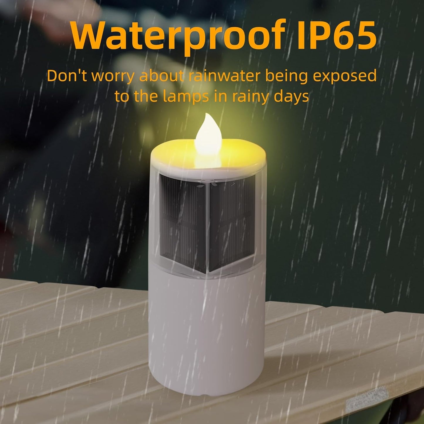 Solar Candles Outdoor Waterproof, 2.5"x6.5", Dusk to Dawn, Solar Powered Flameless Candles for Outdoor Christmas Garden Lawn Yard Patio Decor,Set of 1