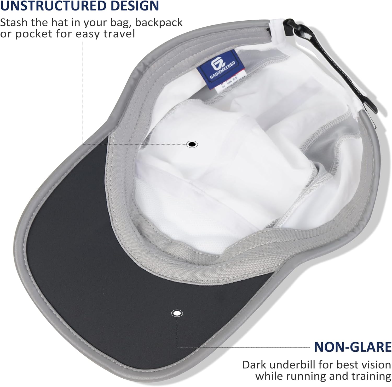 GADIEMKENSD Reflective Folding Outdoor Hat Unstructured Design UPF 50+