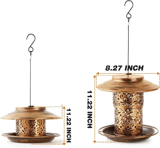 Metal Bird Feeder for Outdoors Hanging, Ciarain Durable Wild Bird Feed