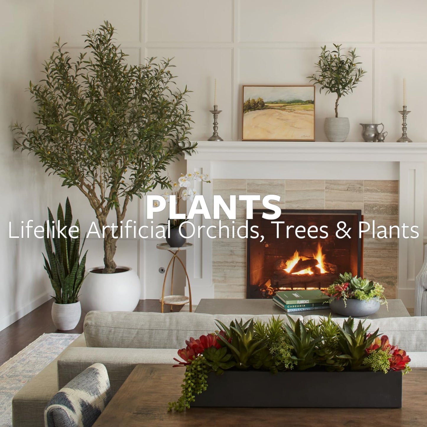 CG Hunter Faux Eucalyptus & Citrus Topiary, Set-of-2 Premium Artificial Indoor Plants, Enhances Interior Design, Lifelike-Leaves Create Realistic Natural Appearance, Terracotta Planter Pot Included