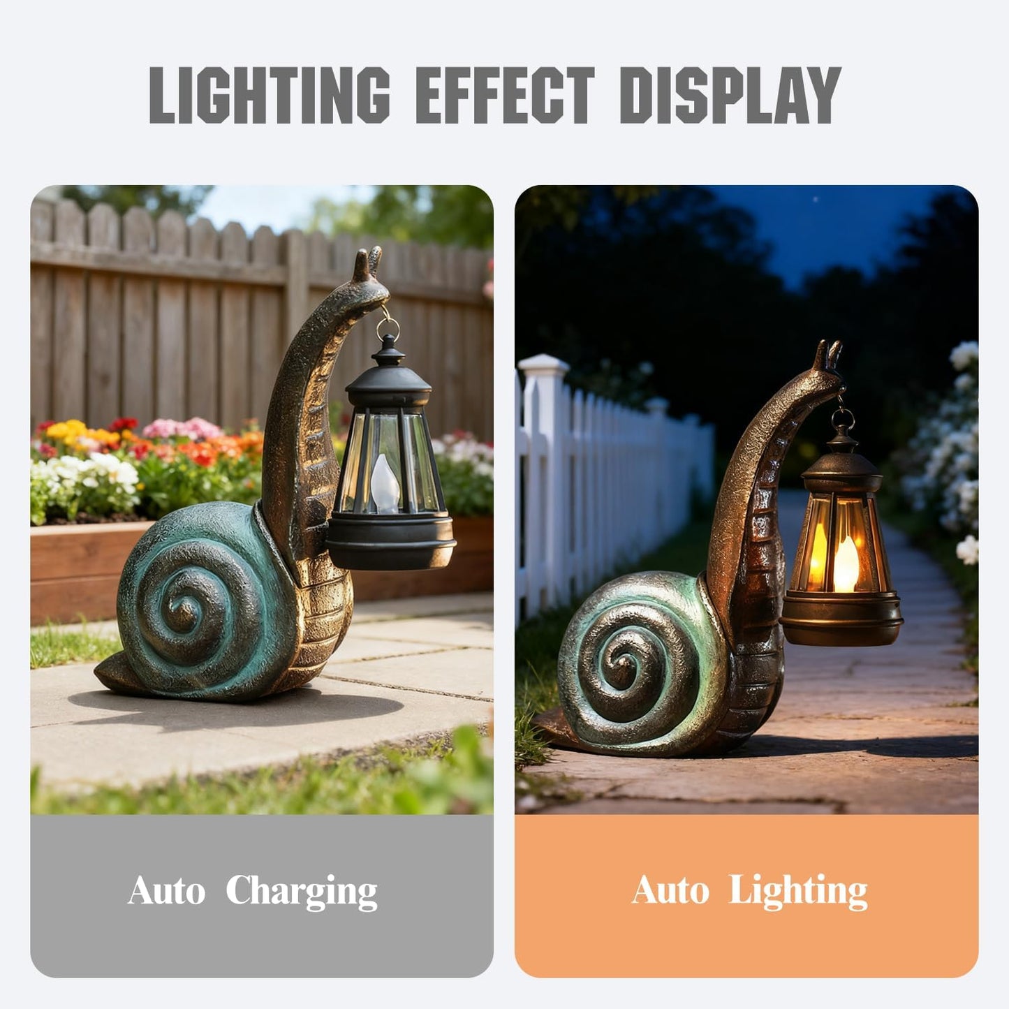 Solar Garden Snail Statue,Garden and Home Decor,Valentines Day Decorat