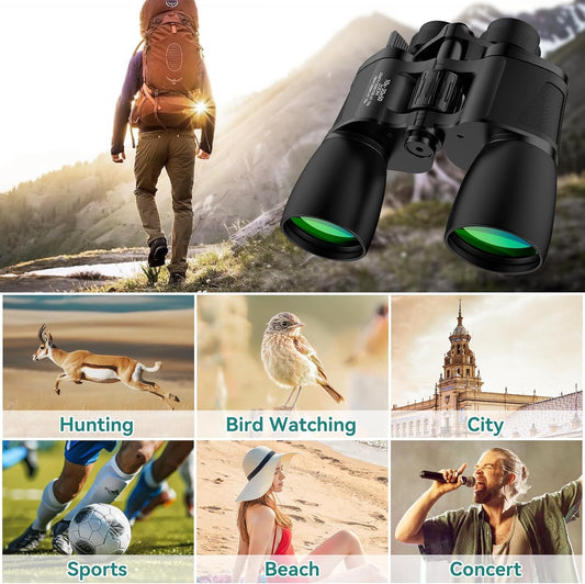 MLight 10-30X50 Zoom Binoculars for Adults, High Powered Military Binoculars for Bird Watching, Hunting, Outdoor, Hiking, Concerts Large View/Waterproof/BAK7 Prism/FMC Lens/Low Light Night Vision