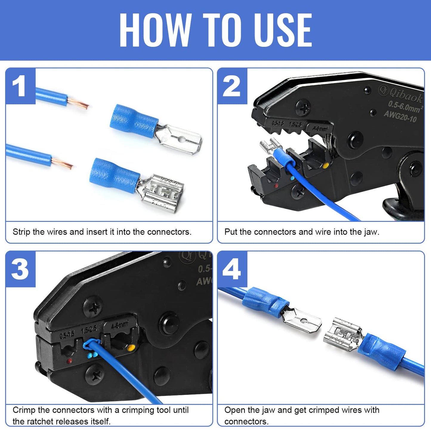 Qibaok 1500pcs Wire Connectors - Insulated Electrical Wire Terminals (