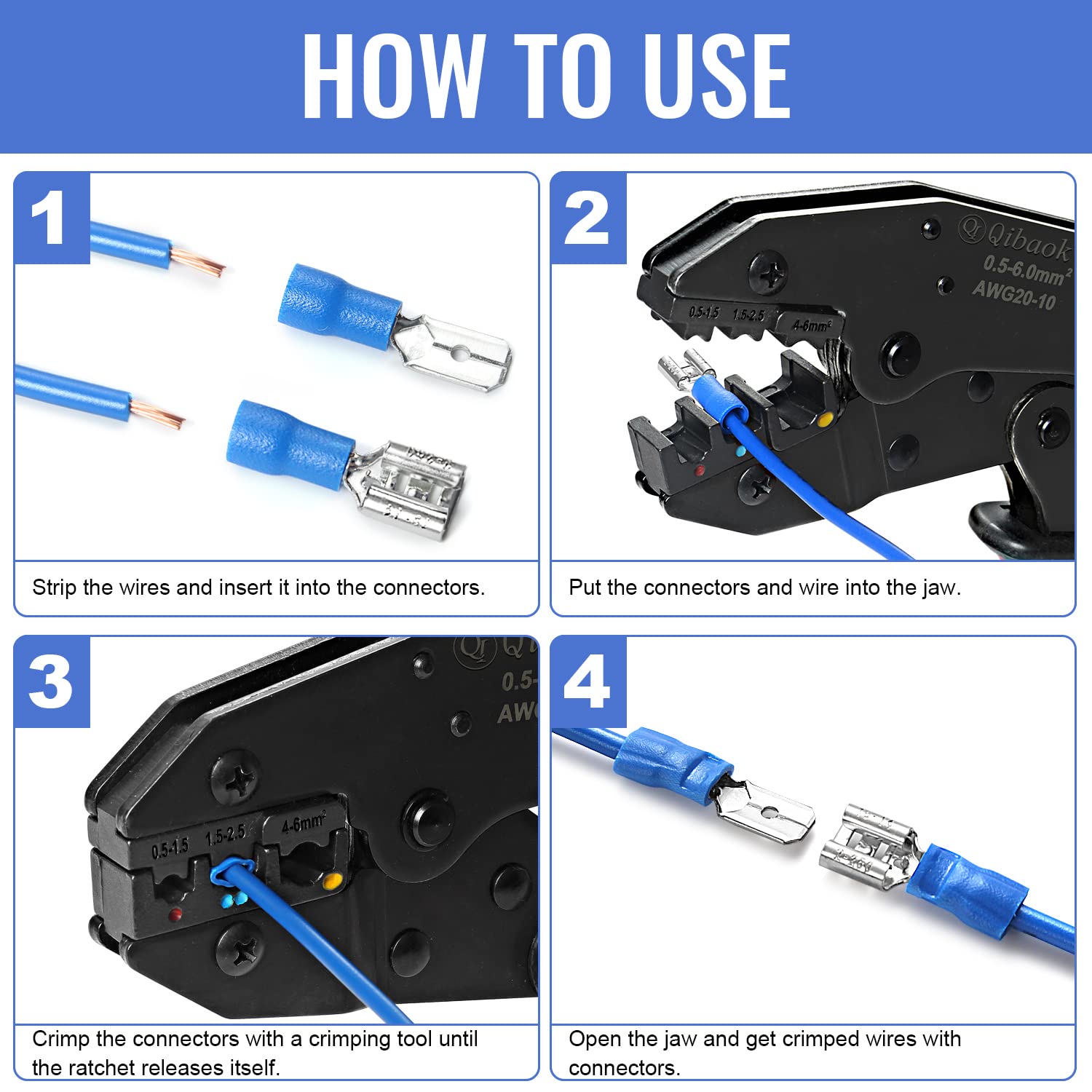 Qibaok 1500pcs Wire Connectors - Insulated Electrical Wire Terminals (