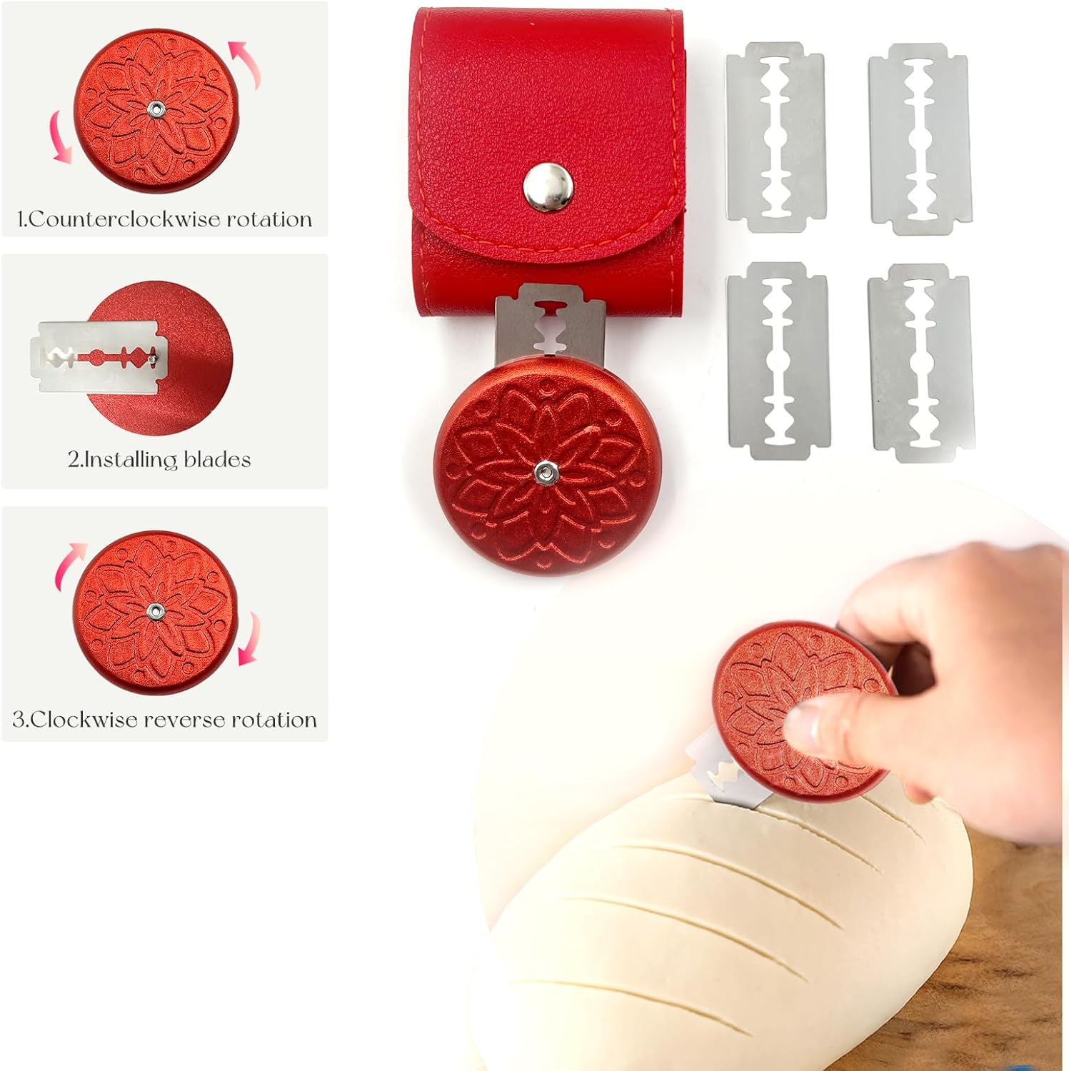 SNAIL GARDEN 9-Piece Sourdough Bread Making Kit with 9 Pattern Stencil