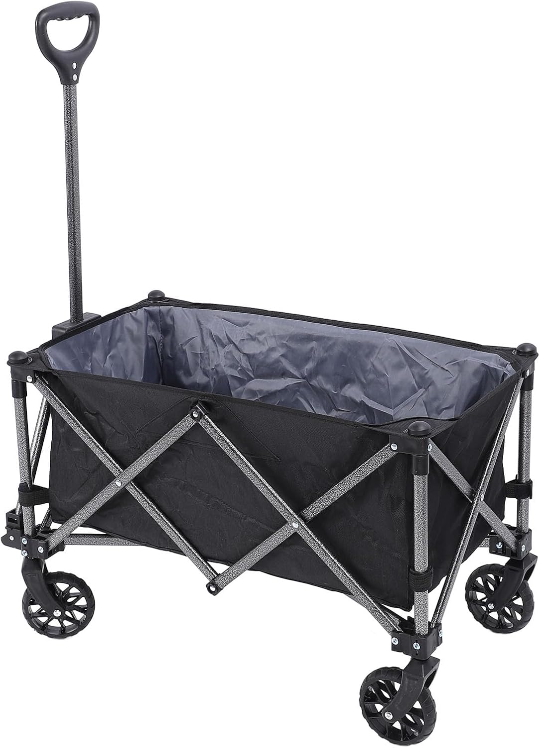 Utility Grocery Wagon, Outdoor Utility Cart, 100L Polyester Steel Folding Wagon Beach Cart with Wheels for Sports Shopping Camping Fishing