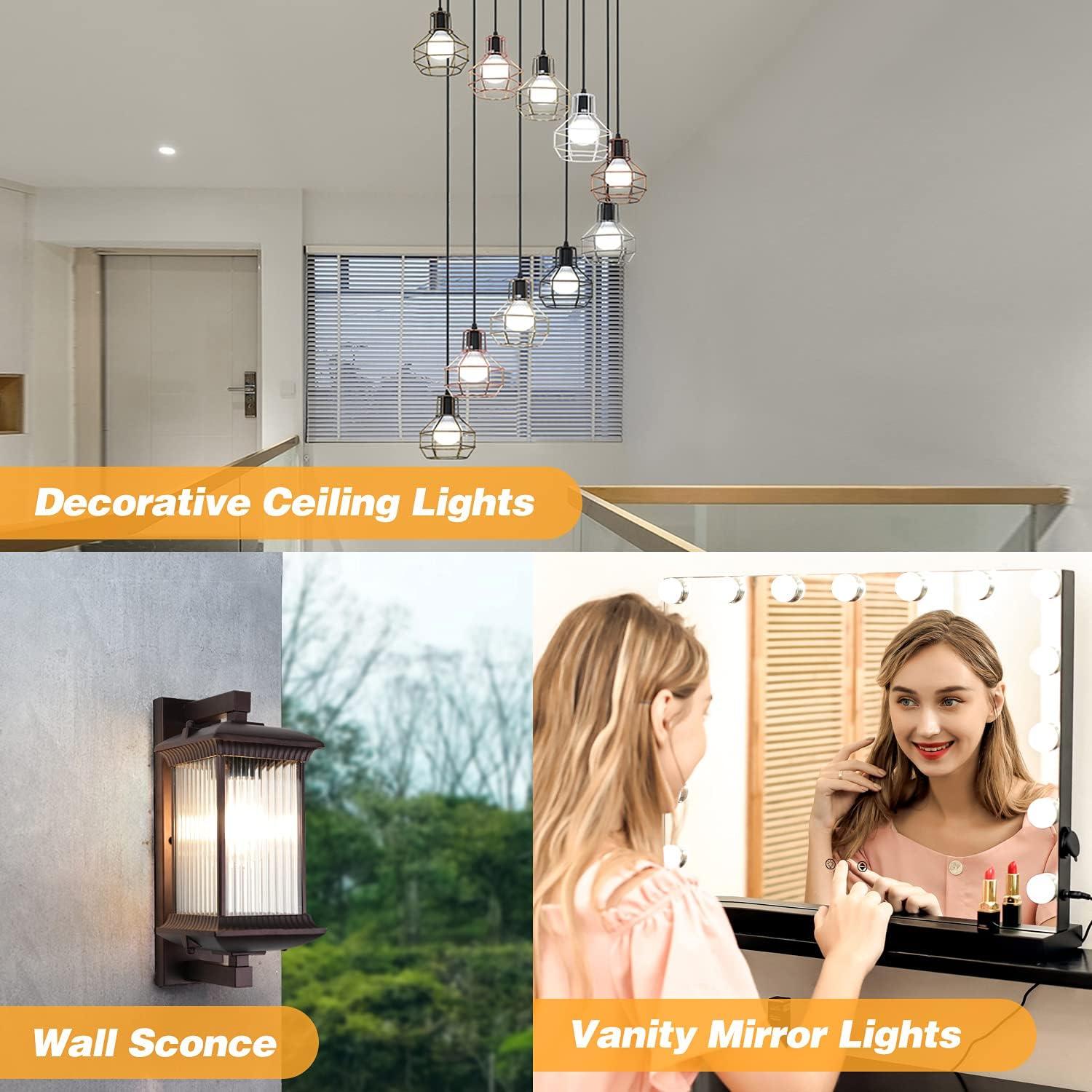 Wax Warmer Light Bulbs, G50 25 Watt for Full Size Scentsy Warmers, G16