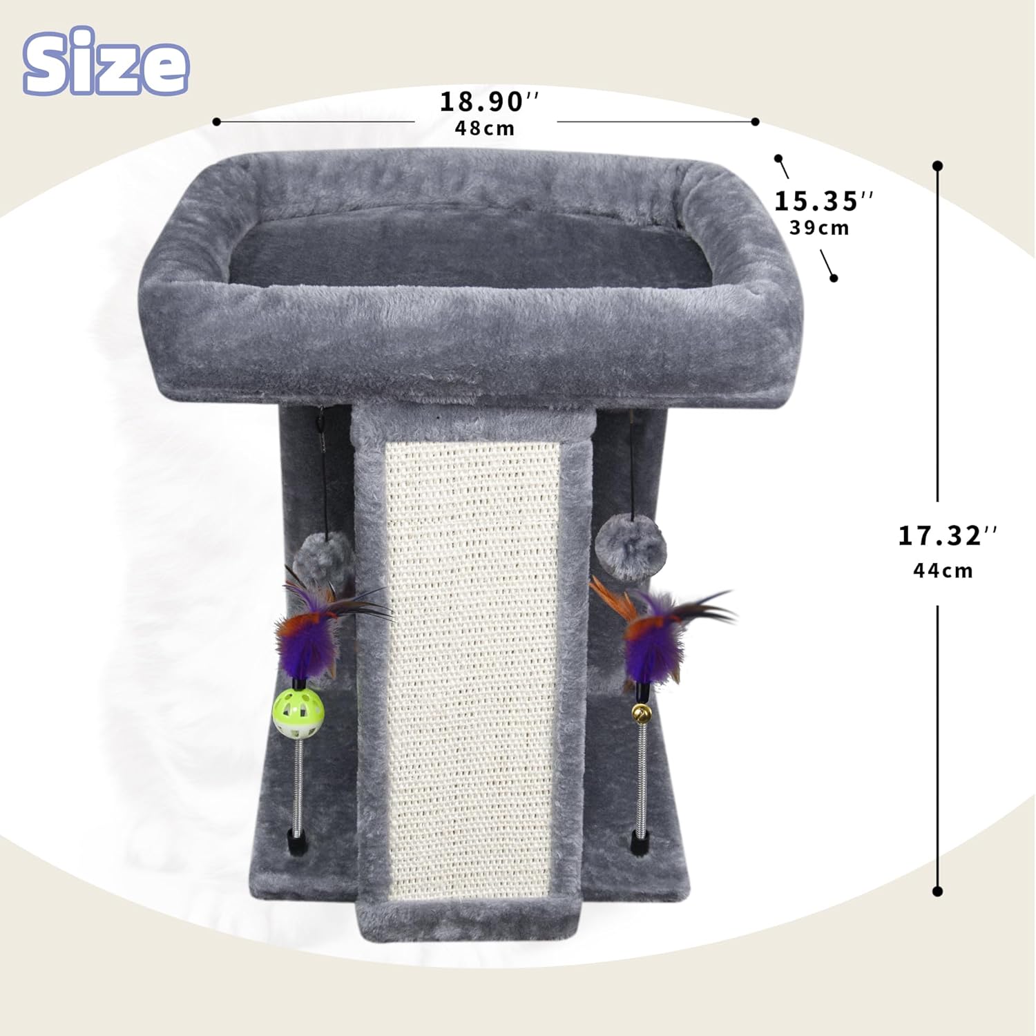 TWDEPART Cat Tree Tower with Cat Scratching Post for Indoor Cats, Acti