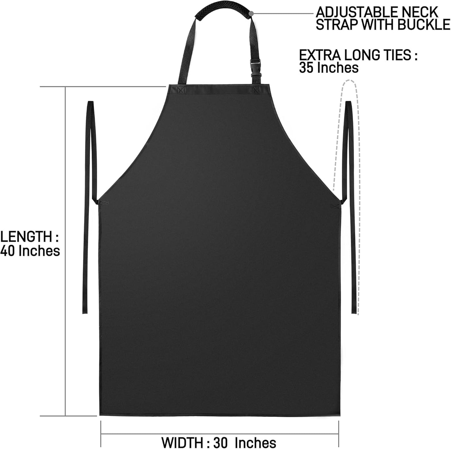 Waterproof Apron with Comfortable Adjustable Bib Rubber Vinyl Dishwash