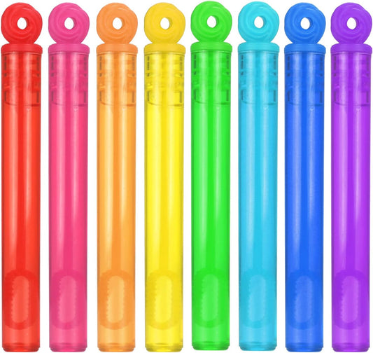 32-Piece 8 Colors Mini Bubble Wands Assortment Party Favors Toys for Kids Child, Christmas Celebration,Thanksgiving New Year, Themed Birthday,Wedding, Bath Time,Summer Outdoor Gifts for Girls Boys