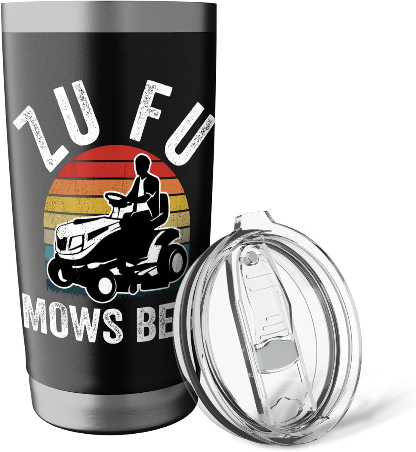 Zu fu Mows Best Funny Gardener Lawn Care Father's Day Stainless Steel Insulated Tumbler