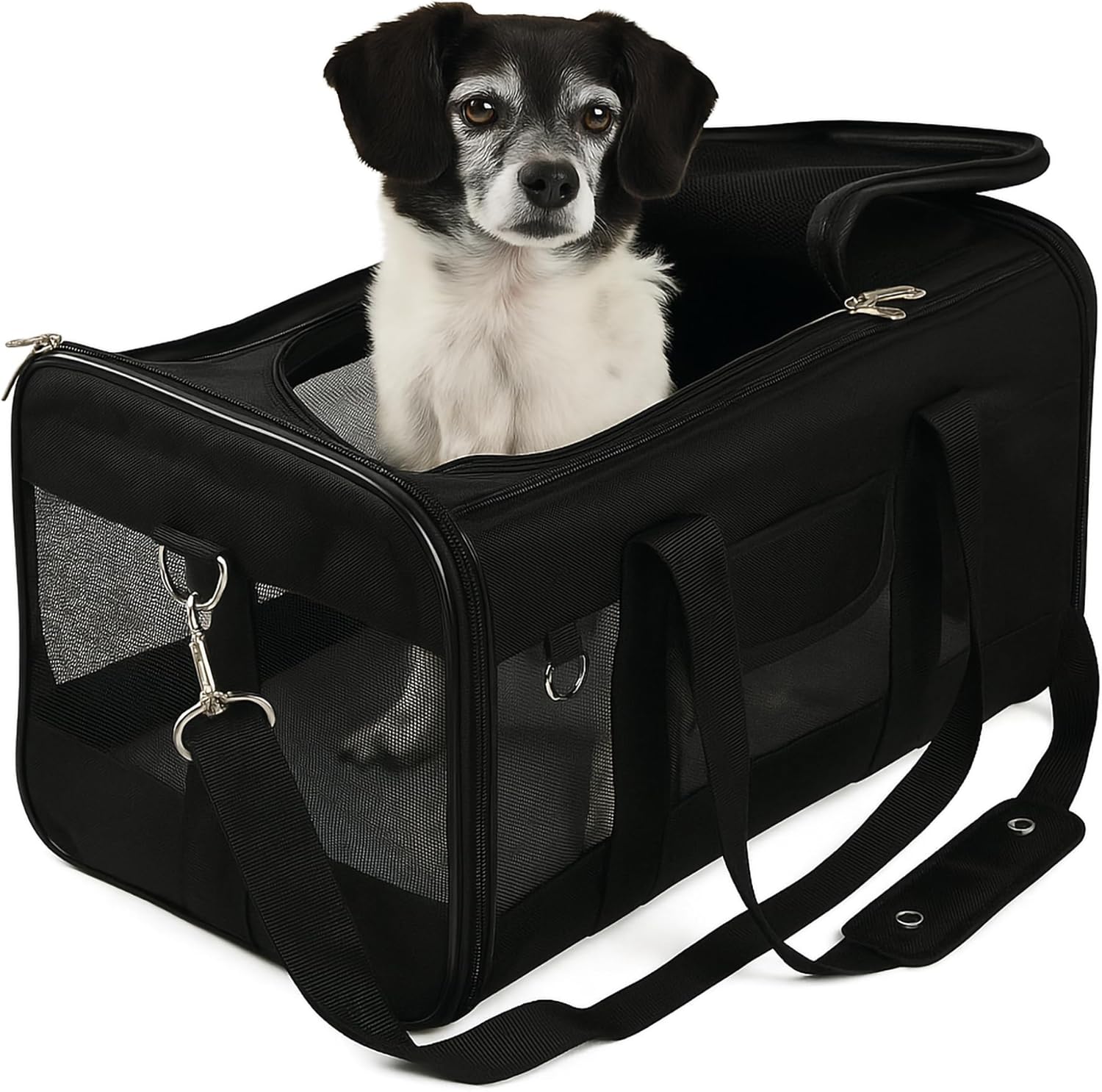 Sherpa Original Deluxe Travel Pet Carrier, Airline Approved - Black, L