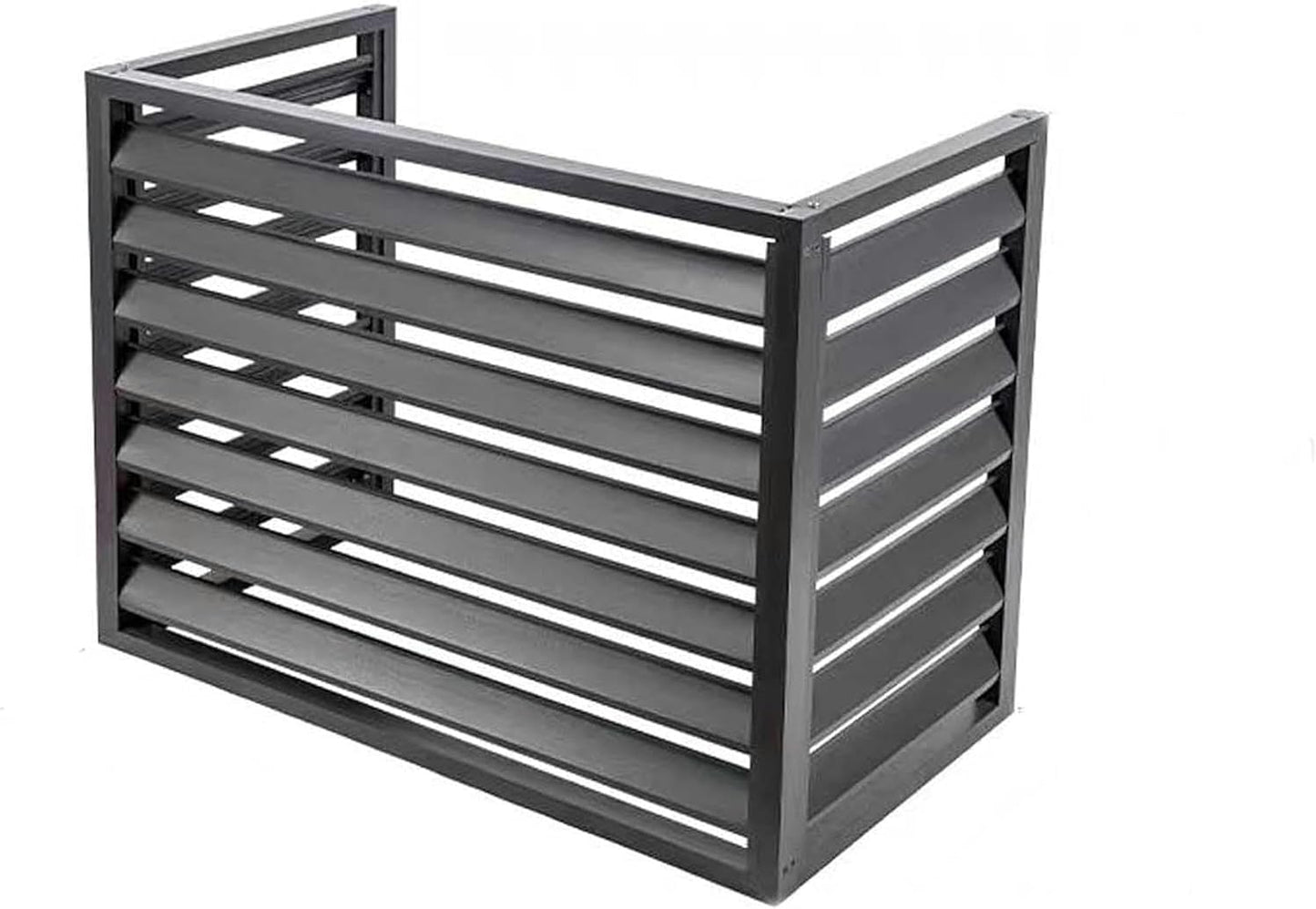 Air Conditioner Fence for Outdoor Units, Aluminum Alloy Air Conditioner Shutters Privacy Fence, Screen 3 Panels Fencing, Decorative Plant Stand Dustproof and Waterproof (Red L100xW50xH70cm)-1