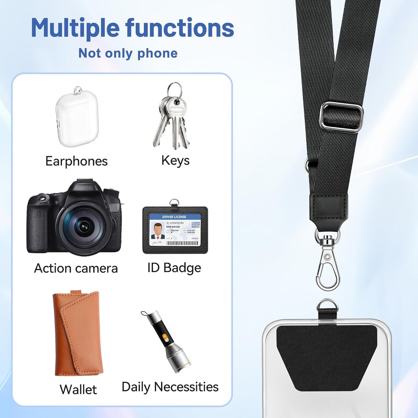 Doormoon Phone Lanyard, Universal Adjustable Neck Strap for Phone Case