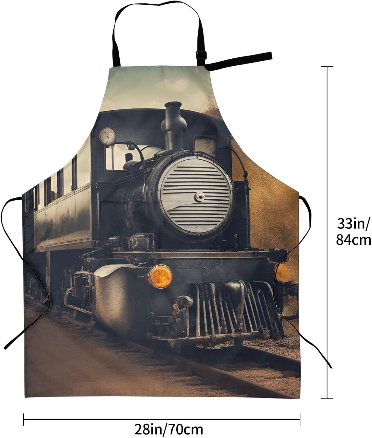 YANYU locomotive Print 28x33 In Kitchen Apron Stylish Chef Apron with 