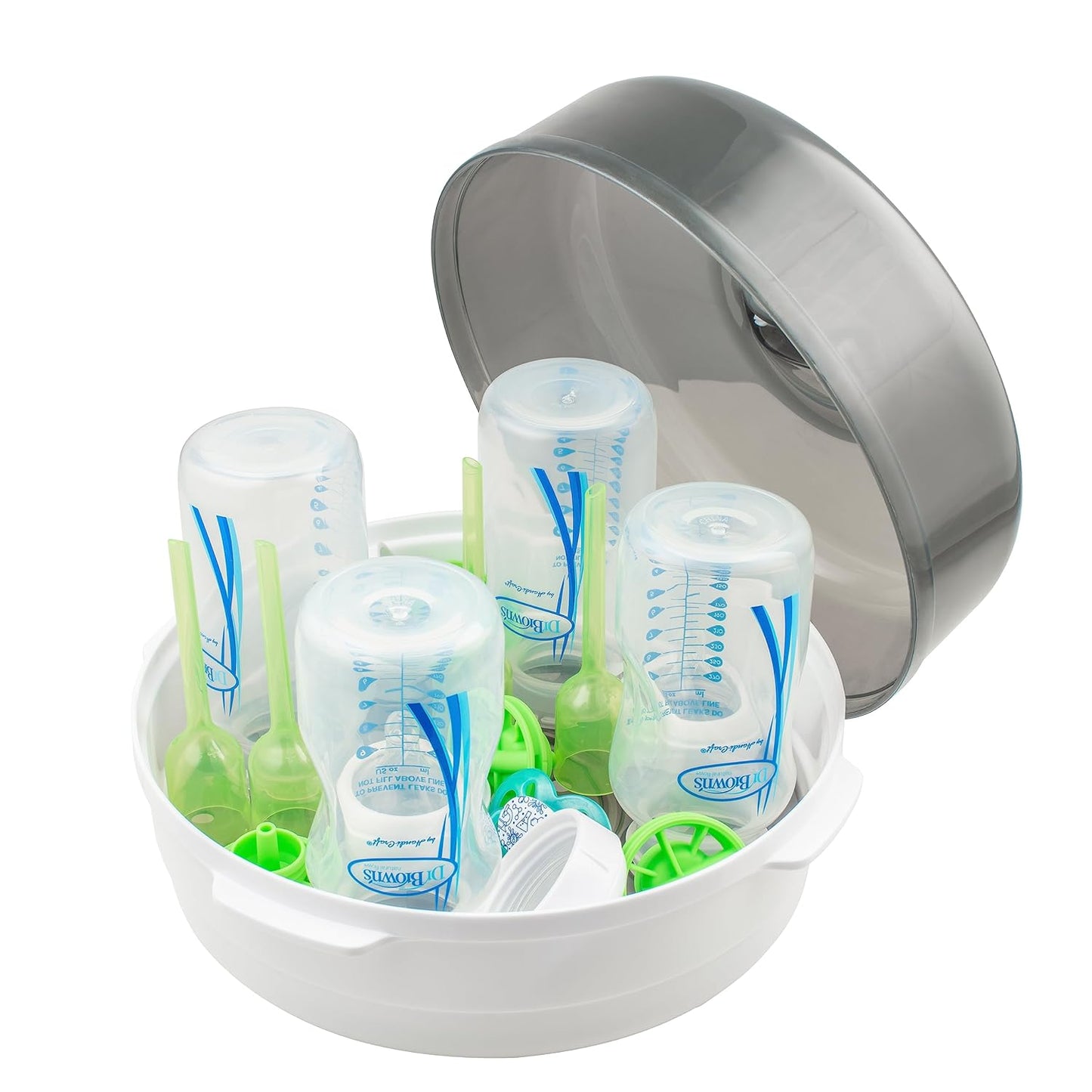 Dr. Brown's Microwave Steam - for Baby Bottles, Nipples, Bottle Parts, Pacifiers, Teethers and Breast Pump Parts