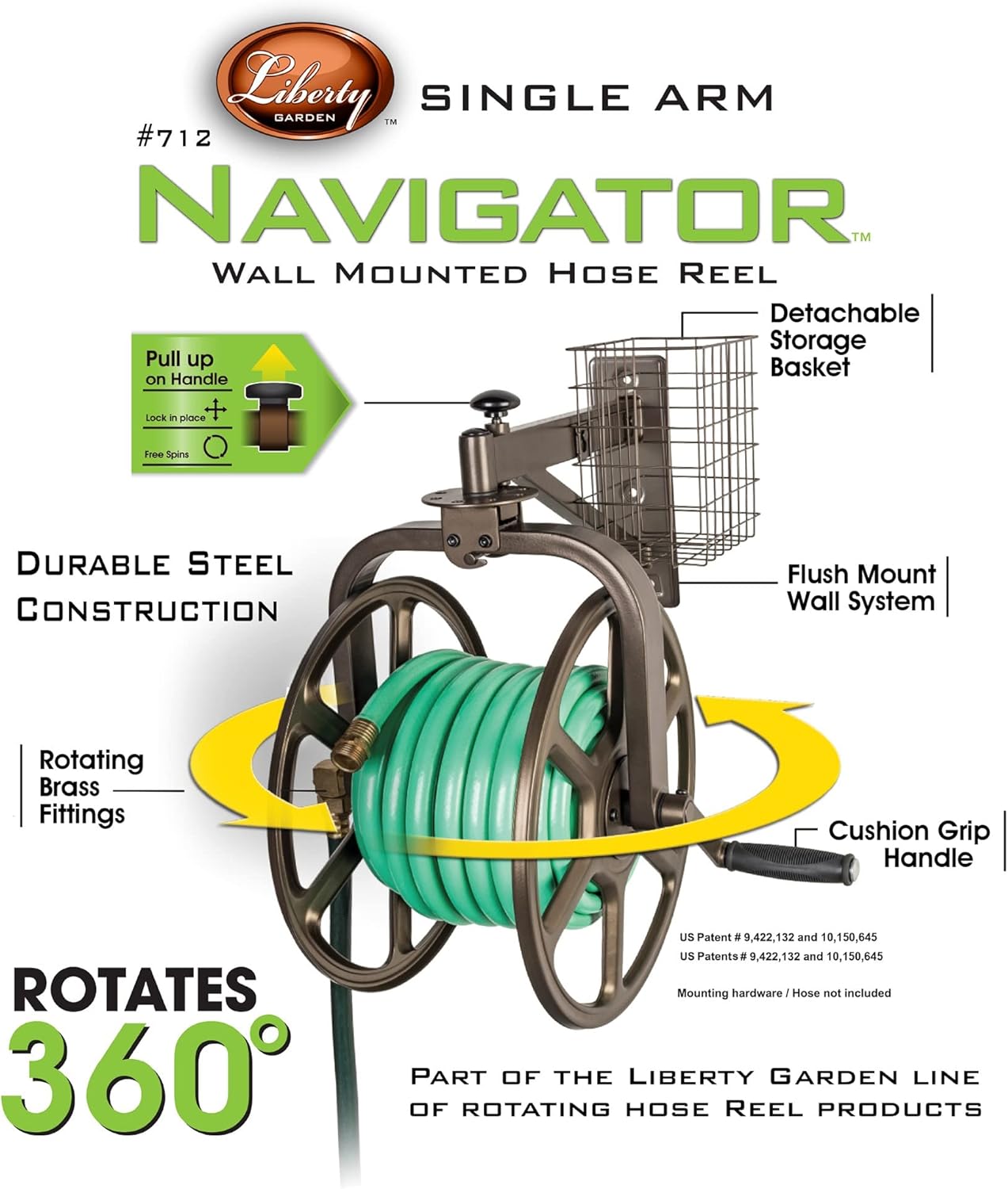 Liberty GARDEN 712 Single Arm Navigator Multi-Directional Garden Hose 