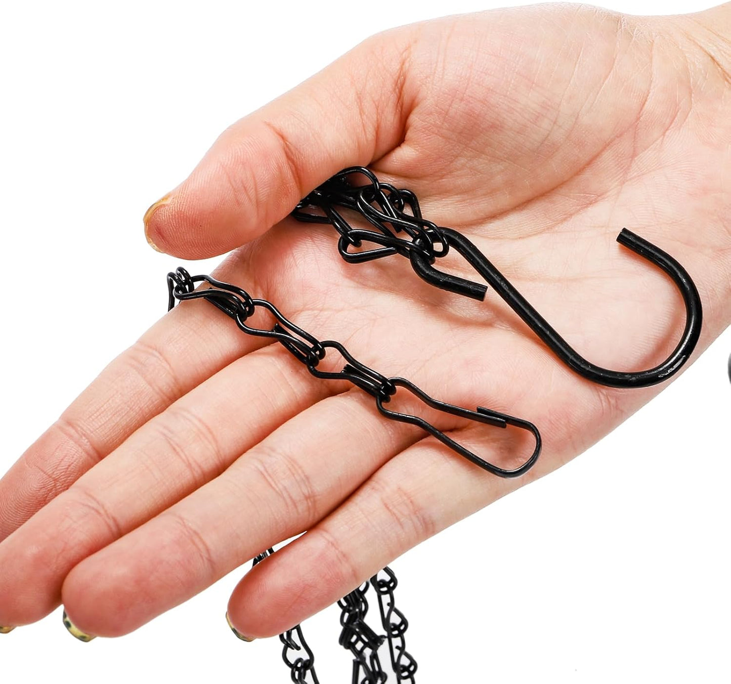 ZOOFOX 9 Pack 22 Inch Hanging Chains, 3 Leads Hanging Chain with Hooks for Plant Flower Pot Basket, Replacement Chain Hangers for Christmas Wreath, Lantern, Bird Feeder, Planter, Indoor