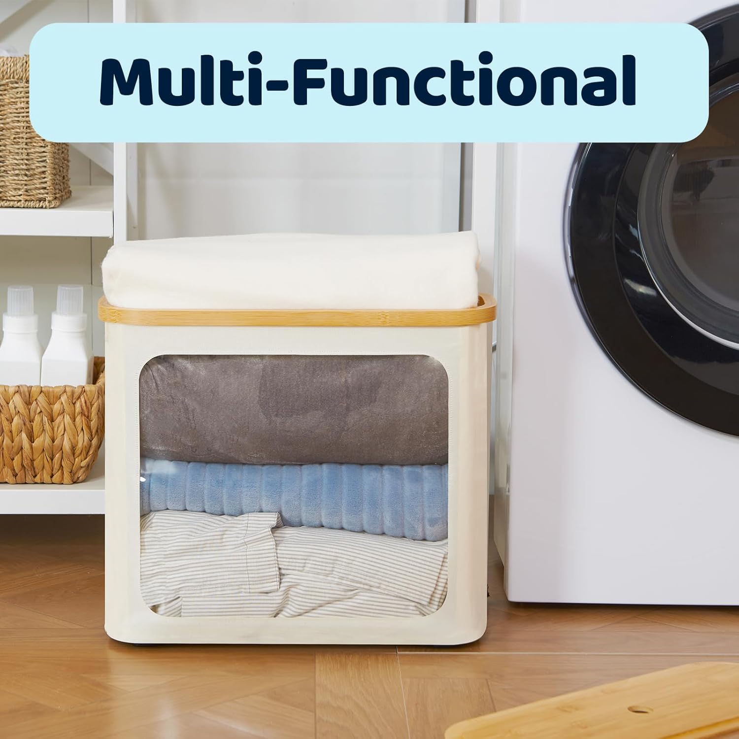 Toilet Paper Storage with Lid, Large Toilet Paper Holder for up to 12 