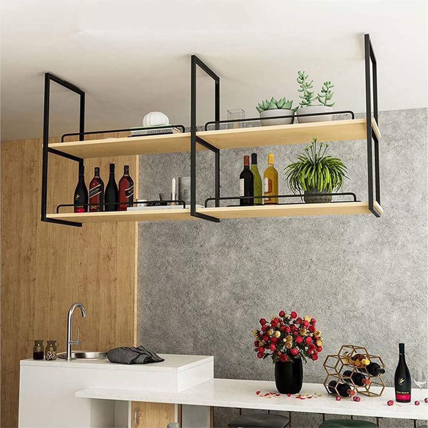 Ceiling Hanging Bar Unit Ceiling Hanging Wine Rack European Style Wine