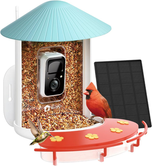 NETVUE Birdfy® Hummee Smart Hummingbird Feeder with Camera, Auto Capture Bird Videos & Birdwatching Up-Close, 2 in 1 Feeders Attract More Hummingbirds, Ideal Present for Bird Lover