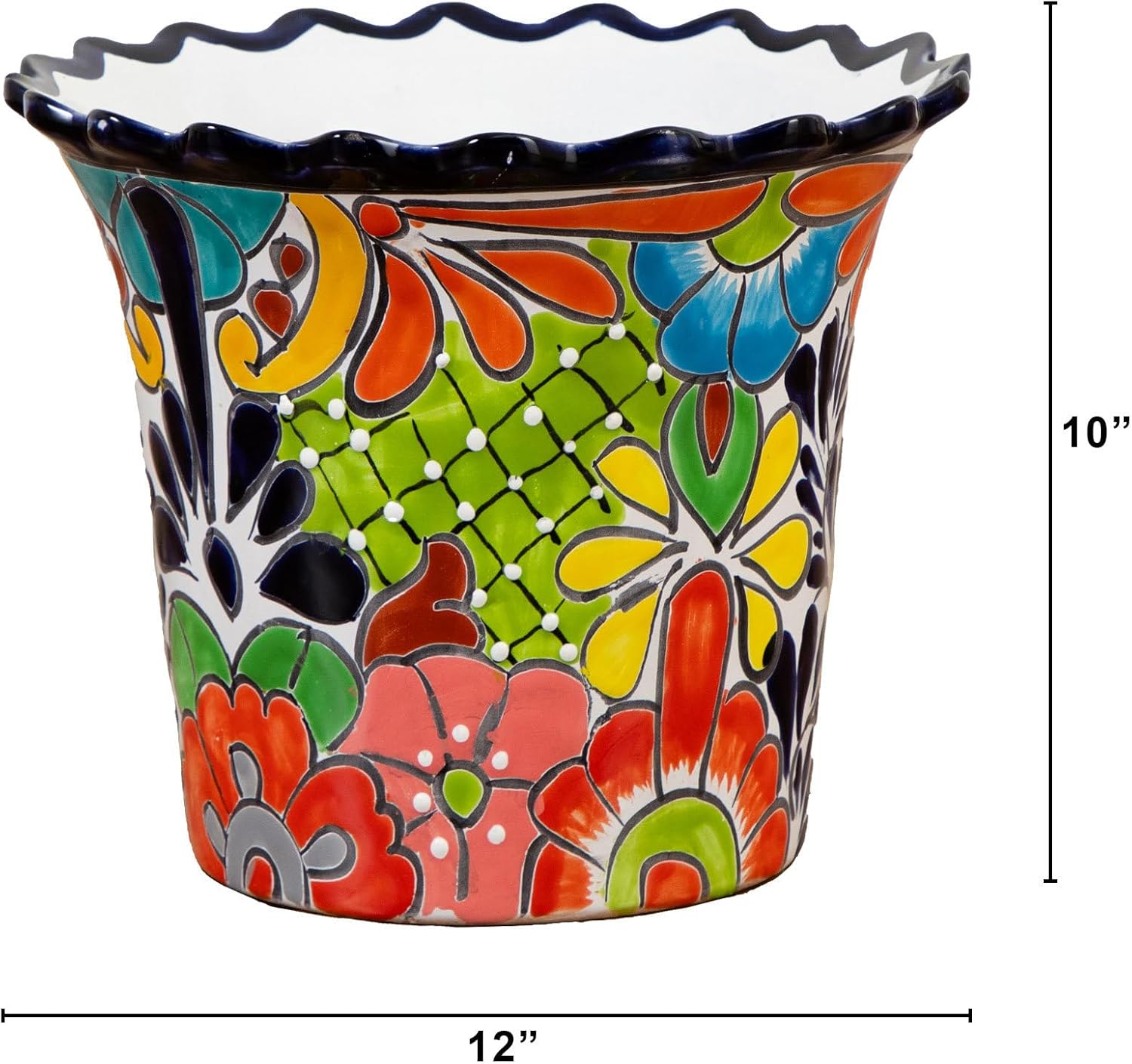 Nearly Natural 10-in x 12-in Handcrafted Mexican Talavera Ceramic Plan