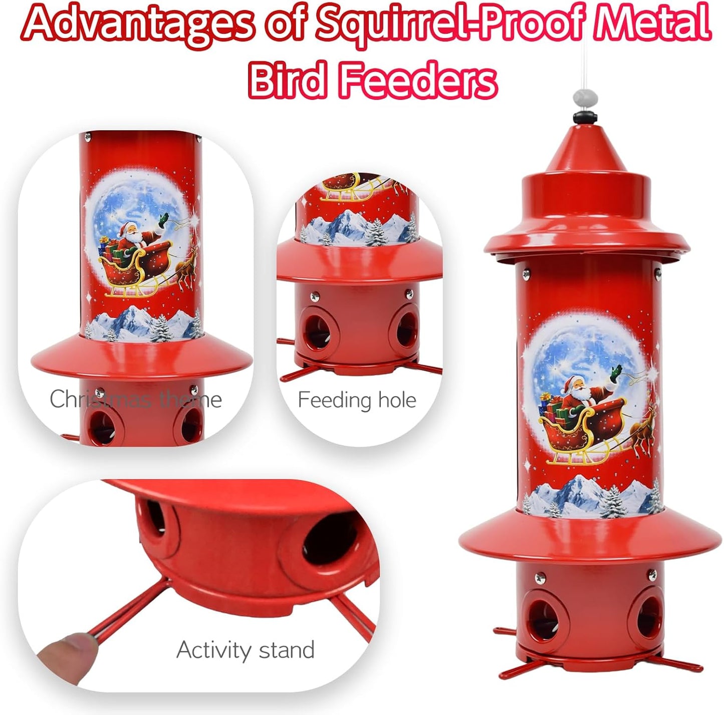 Squirrel Proof Bird Feeders, Long Lasting Bird Feeder for Outdoors, Re